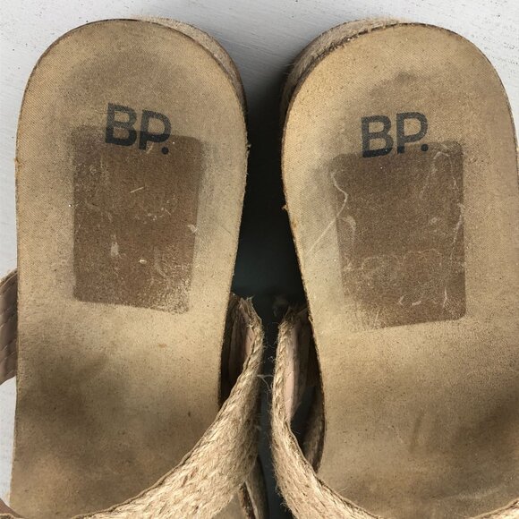 BP. Women's 9** Tan Espadrille Braided Platform Cork Dual Strap  Slip On Sandals - Picture 12 of 12